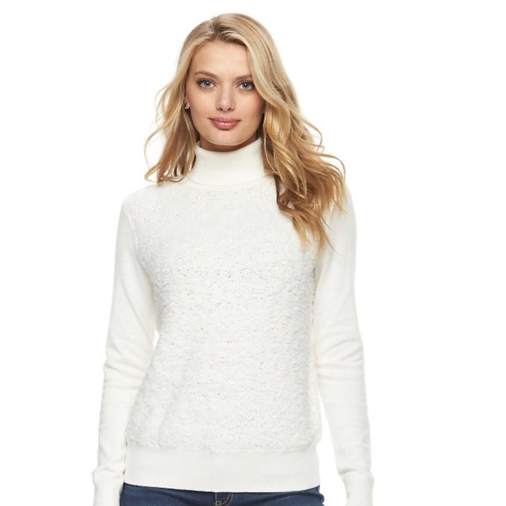 Juicy Couture Textured Wool-Blend Turtleneck Sweater- NWT